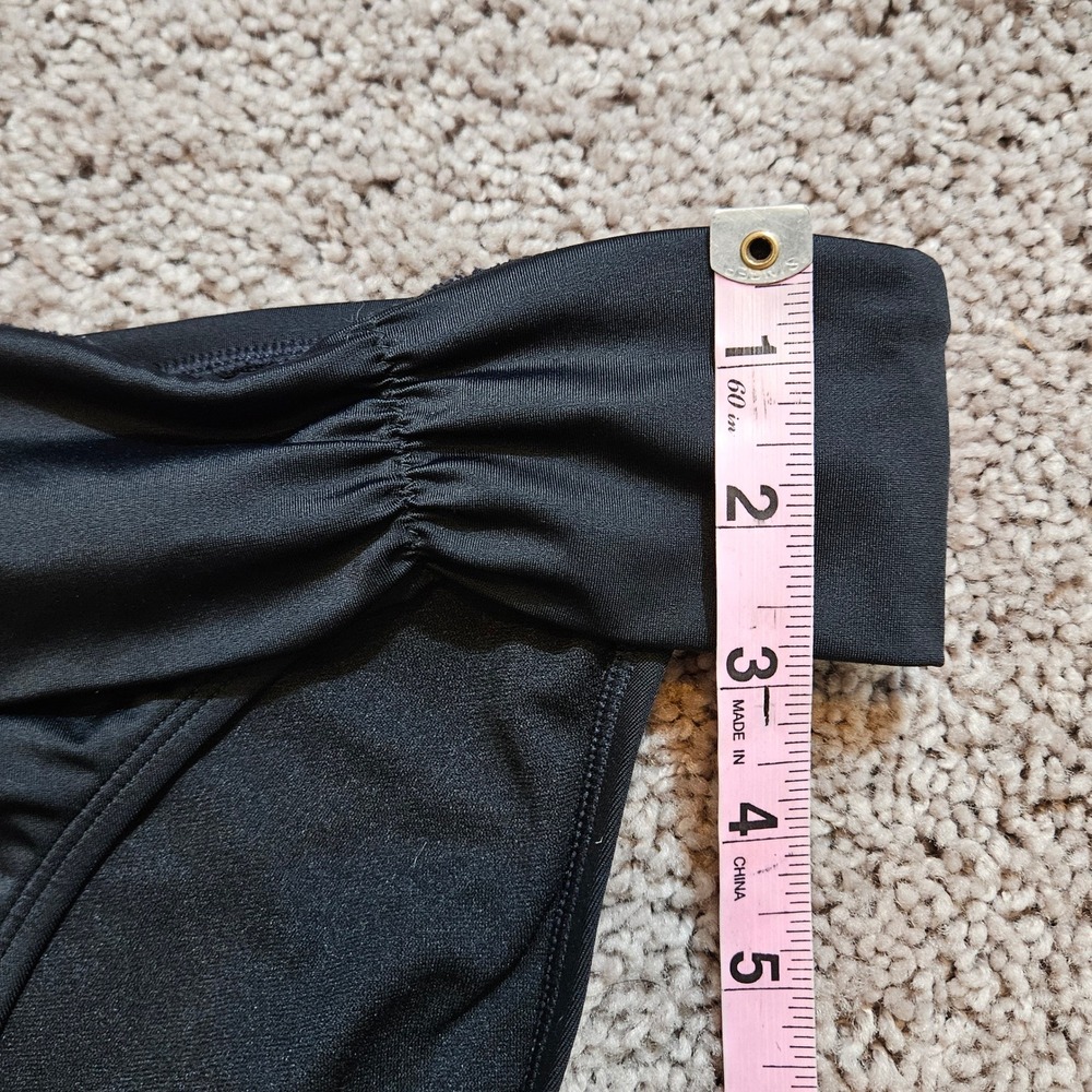 Athleta Black Ruched Waist Bikini Bottom Swimsuit Size XL Basic Full Pool Beach - Picture 2 of 7